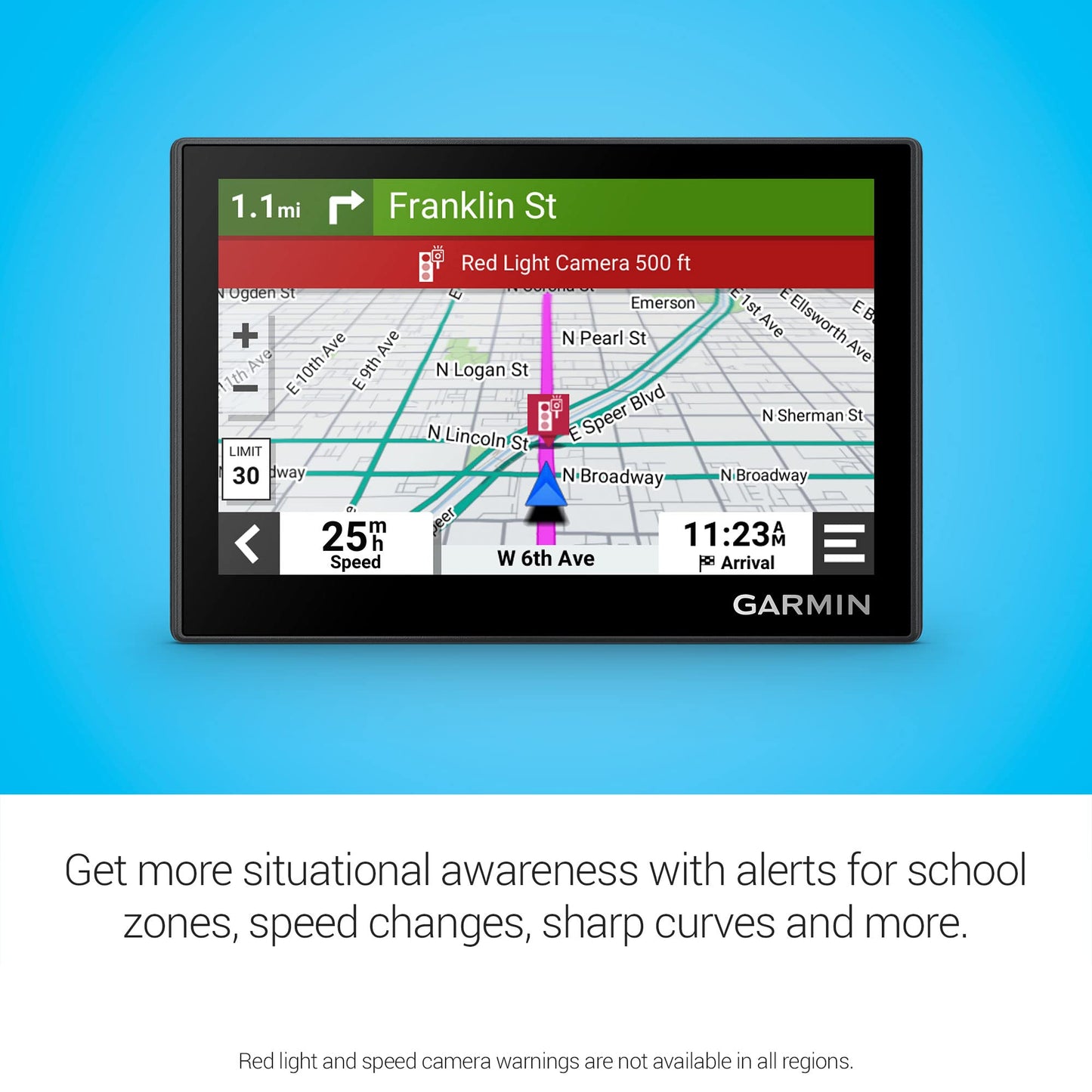 Garmin Drive™ 53 GPS Navigator, High-Resolution Touchscreen, Simple On-Screen Menus and Easy-to-See Maps, Driver Alerts Garmin