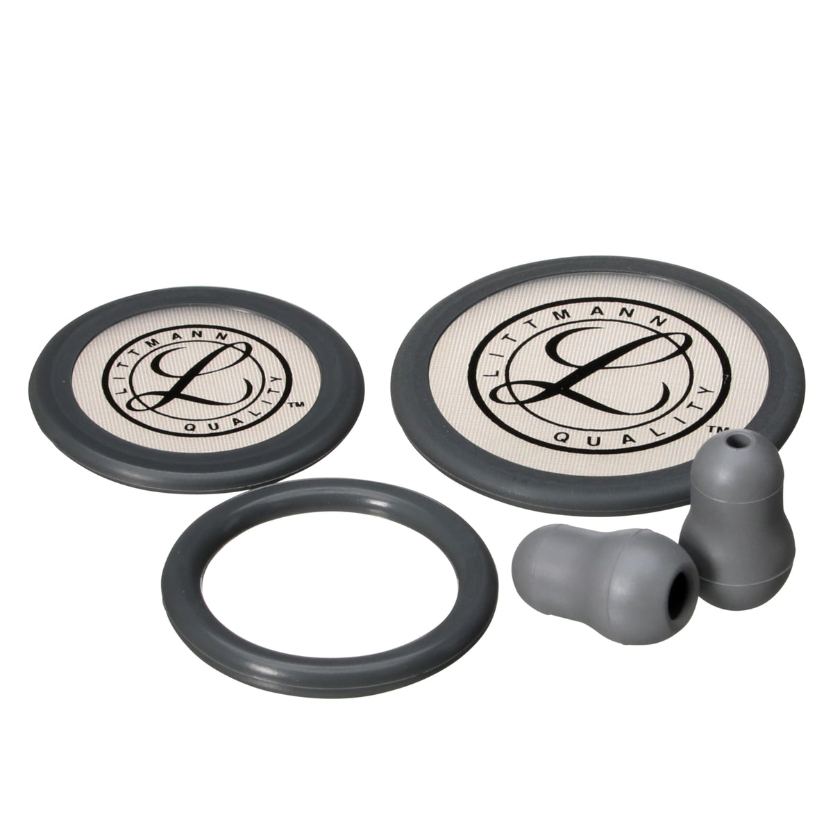3M Littmann Stethoscope Spare Parts Kit – Gray, Compatible with Classic III™, Cardiology IV™, CORE Digital, Includes Eartips, Adult & Pediatric Diaphragms, Non-Chill Bell Sleeve, 40017