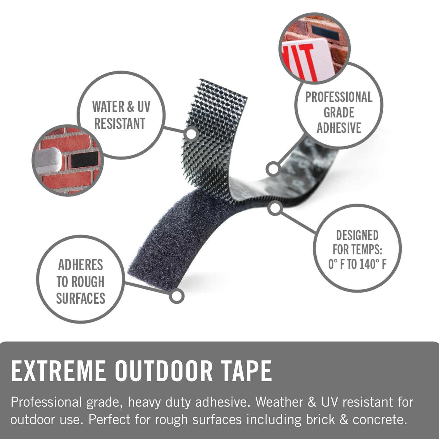 Velcro Brand Extreme Outdoor Double Sided Mounting Tape | Holds up to 15 Pounds on Brick or Other Rough Surfaces | UV and Weather Resistant | 14Ft Heavy Duty Roll 🍁 All In One Marketplace Canada
