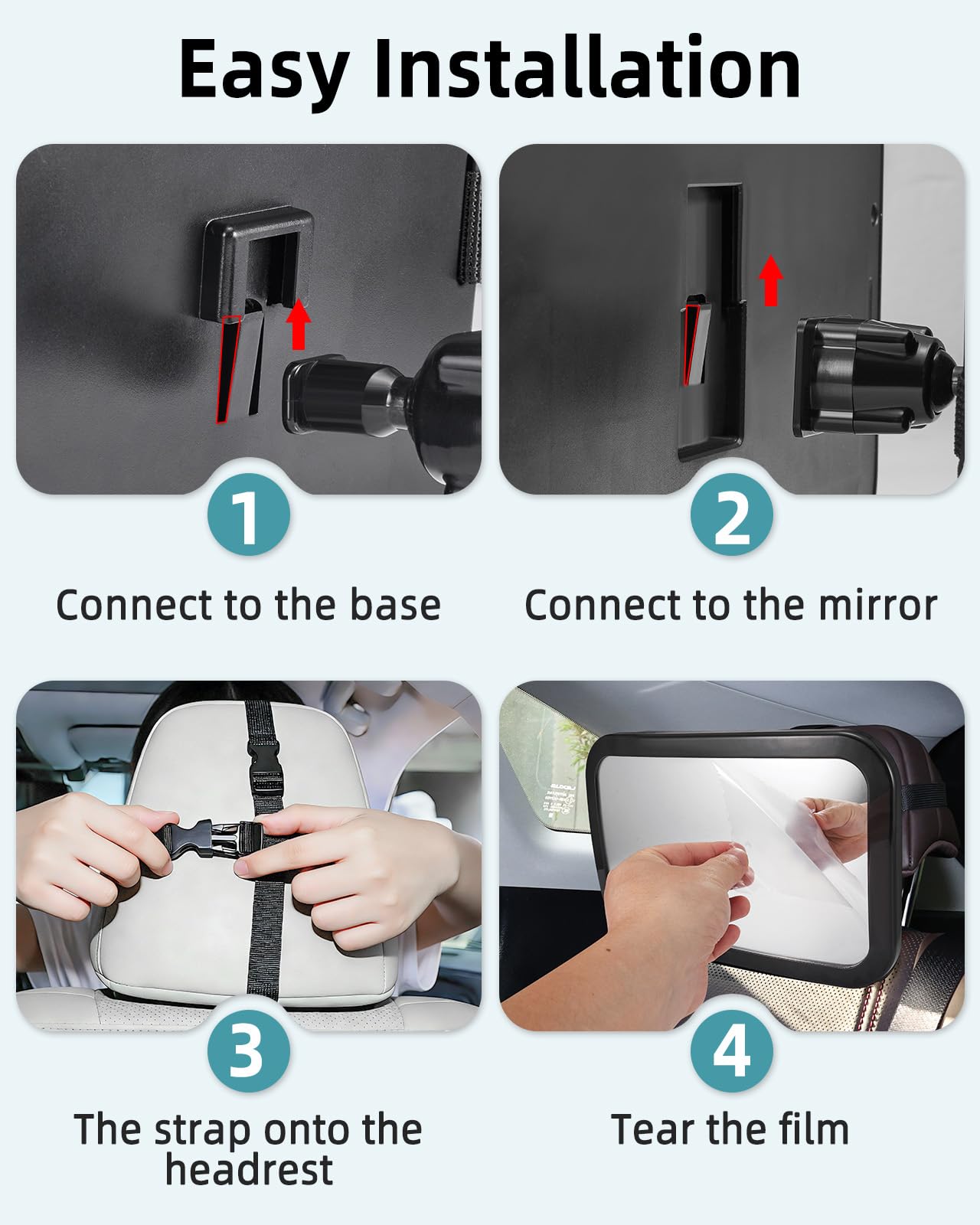 Zacro Baby Car Mirror, Shatter-Proof Acrylic Baby Mirror for Car, Rearview Baby Mirror-Easily to Observe The Baby's Every Move, Safety and 360 Degree Adjustability