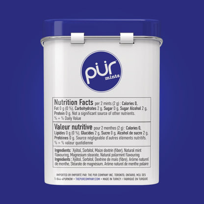 PUR Mints Polar Mint Xylitol Mints No Artificial flavour, 360 Count (12x30)