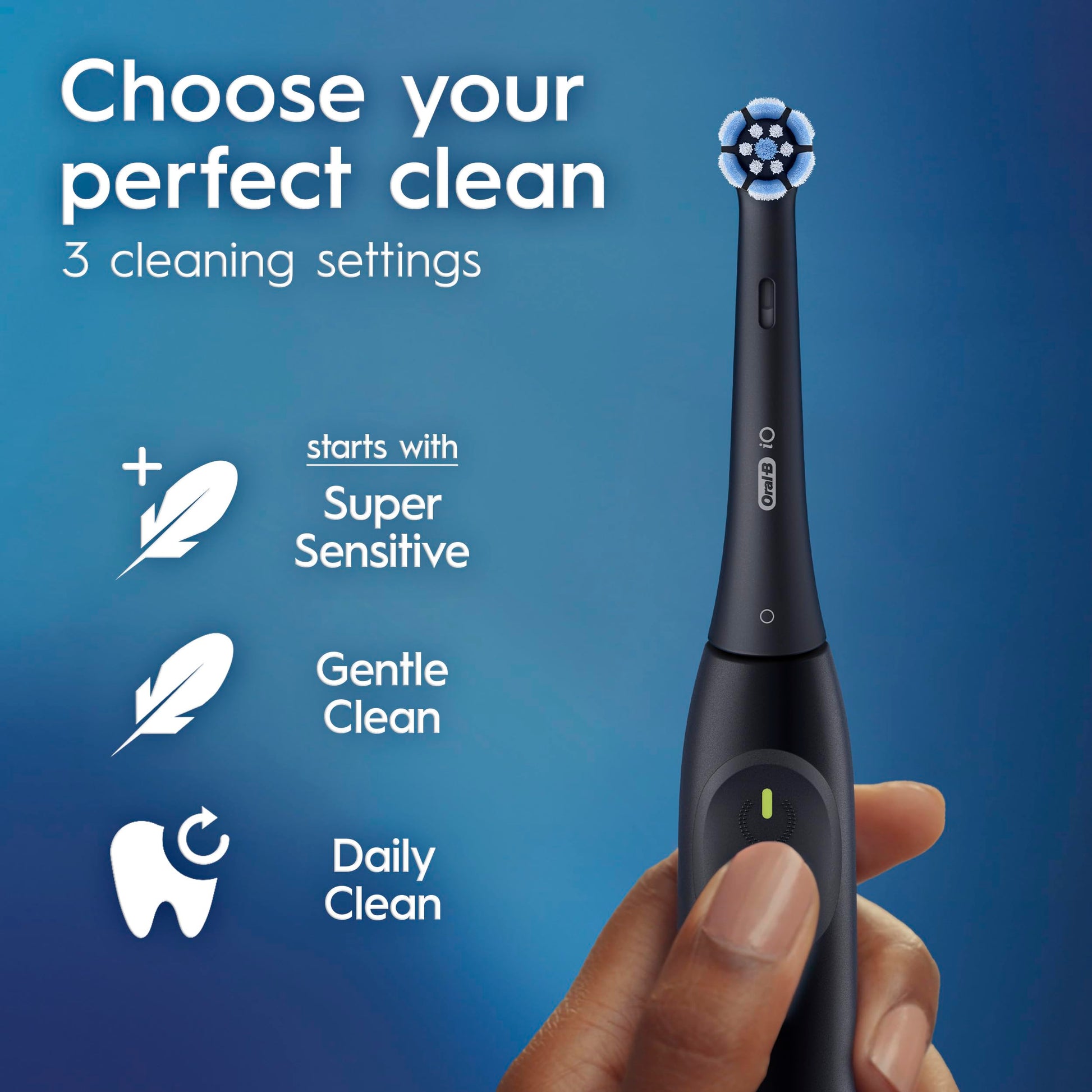 Oral-B iO2 Electric Toothbrush, for an Easy Switch to Electric, Night Black, Rechargeable Electric Toothbrushes, iO Series 2 Starter Kit with 1 Power Toothbrush and 2 Brush Heads - Available at All In One Marketplace Canada
