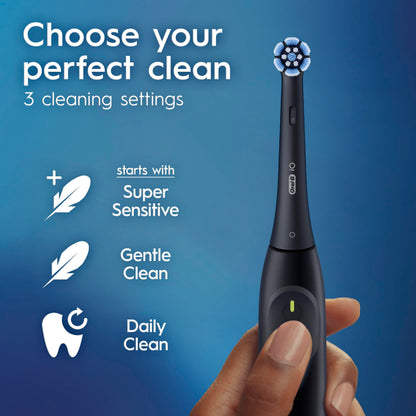 Oral-B iO2 Electric Toothbrush, for an Easy Switch to Electric, Night Black, Rechargeable Electric Toothbrushes, iO Series 2 Starter Kit with 1 Power Toothbrush and 2 Brush Heads - Available at All In One Marketplace Canada