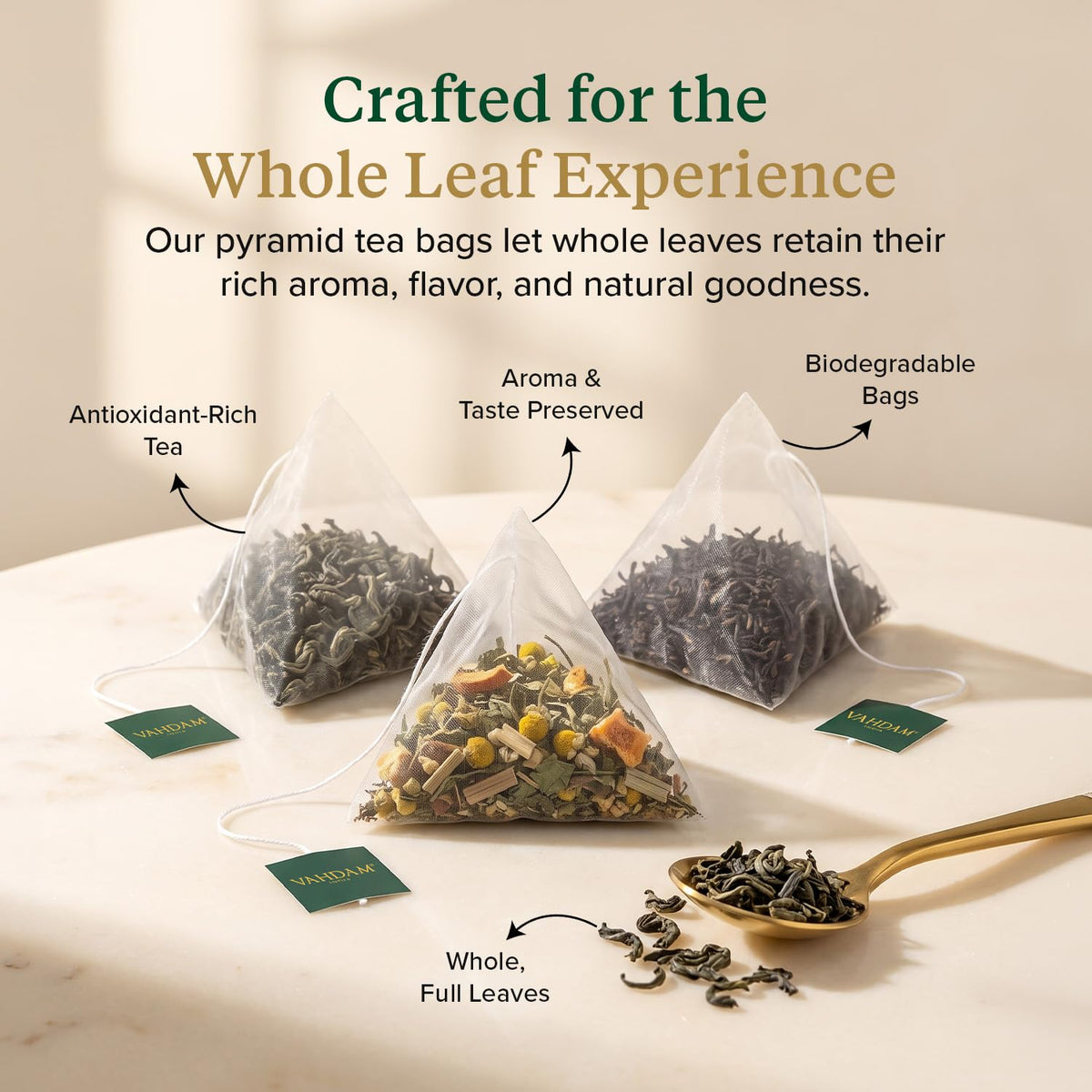 VAHDAM Assorted Tea Sampler (15 Unique Flavors in Pyramid Teabags) Tea Gift 🍁 All In One Marketplace Canada