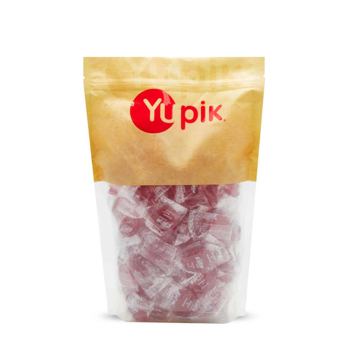 Yupik Original Barley Sugar Candies, 1 kg, Individually Wrapped Bright Red Hard Candies, Fat-Free, Low-Calorie, Perfect for Snacking, Gifting, & Halloween Treats