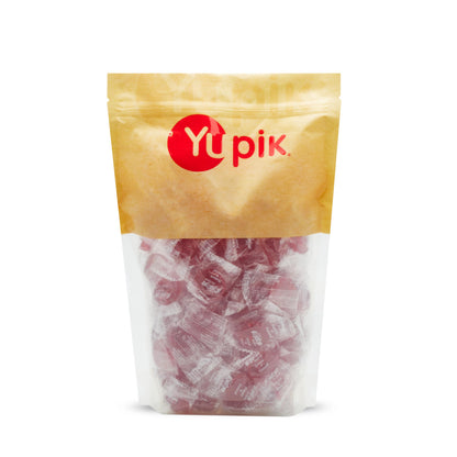 Yupik Original Barley Sugar Candies, 1 kg, Individually Wrapped Bright Red Hard Candies, Fat-Free, Low-Calorie, Perfect for Snacking, Gifting, & Halloween Treats