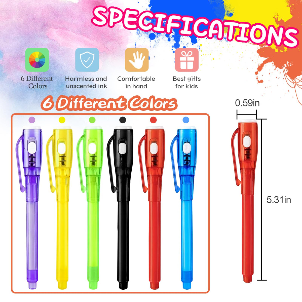 Invisible Ink Pens for Kids Party Favors,12pcs Magic Spy Pens with UV Light 🍁 All In One Marketplace Canada