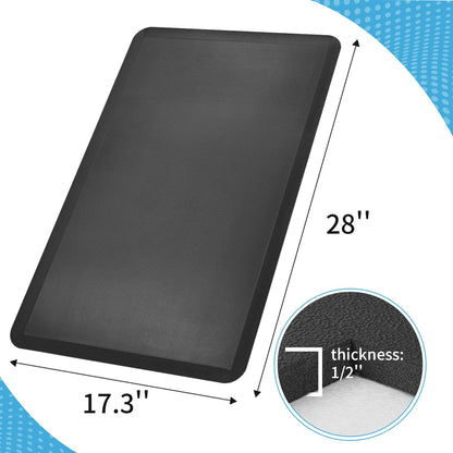 Art3d Anti Fatigue Mat - 1/2 Inch Cushioned Kitchen Mat - Non Slip Foam Comfort Cushion for Standing Desk, Office or Garage Floor (17.3"x28", Black) Art3d