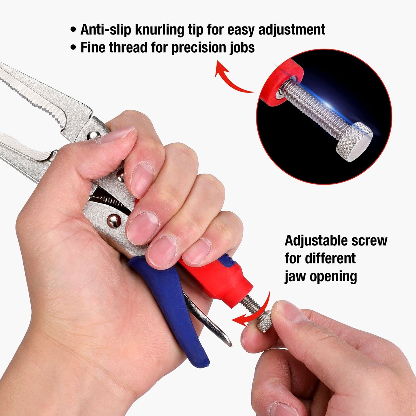WORKPRO 3-piece Locking Pliers Set, 10-inch Curved Jaw, 7-inch Curved Jaw and 6-1/2-inch Straight Jaw WORKPRO