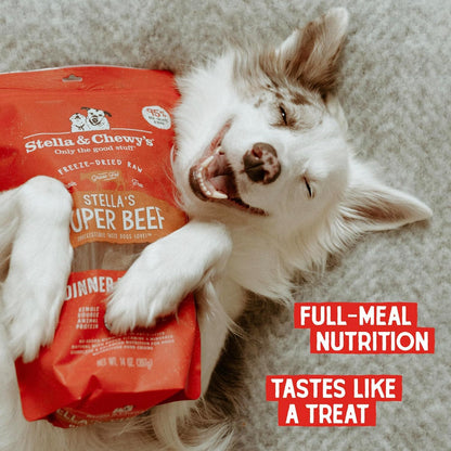 Stella & Chewy’s Freeze Dried Raw Dinner Patties – Grain Free Dog Food, Protein Rich Stella’s Super Beef Recipe – 396g Bag