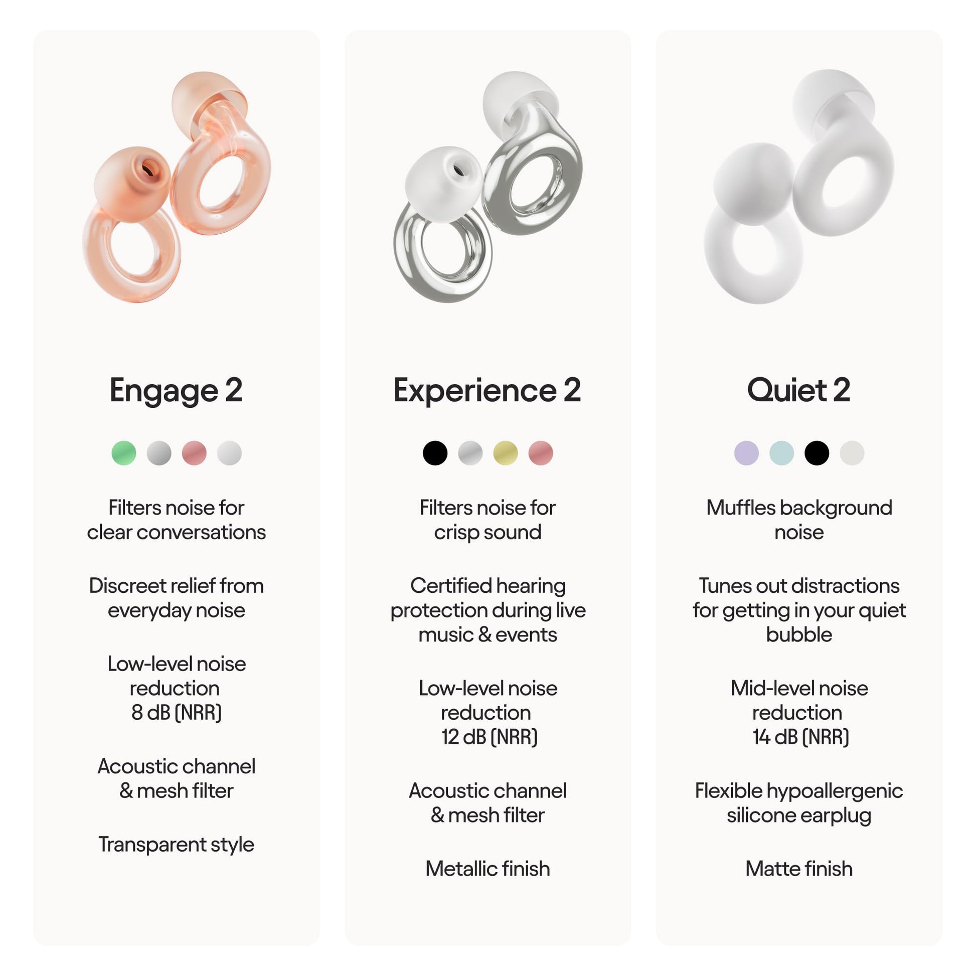 Loop Engage 2 Ear Plugs – Everyday Noise Relief With Clear Speech for Social Gatherings, Work, Conversation, Parenting & Noise Sensitivity – 16 dB Noise Reduction Earplugs - Available at All In One Marketplace Canada