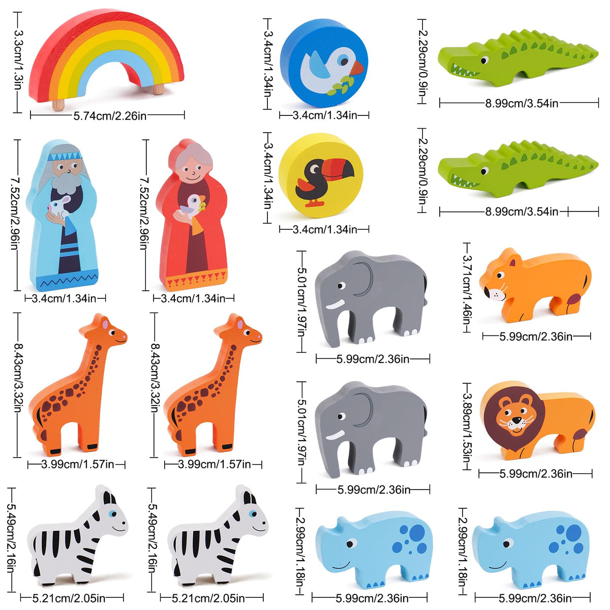 Toddlers Montessori Wooden Noah's Ark Toy for 1-3 Boys Girls Baptism Gifts 🍁 All In One Marketplace Canada