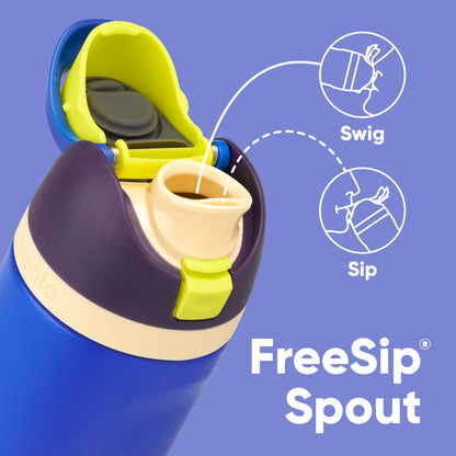 Owala Kids FreeSip Insulated Stainless Steel Water Bottle with Straw, BPA-Free Sports Water Bottle, Great for Travel, 16 oz, Celestial Sphere