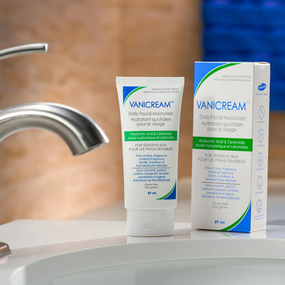 Vanicream Daily Facial Moisturizer for Sensitive Skin, 89 mL – Lightweight Hydration with Hyaluronic Acid & 5 Ceramides, Fragrance-Free, Non-Comedogenic, Gentle Face Lotion for Day & Night - Available at All In One Marketplace Canada