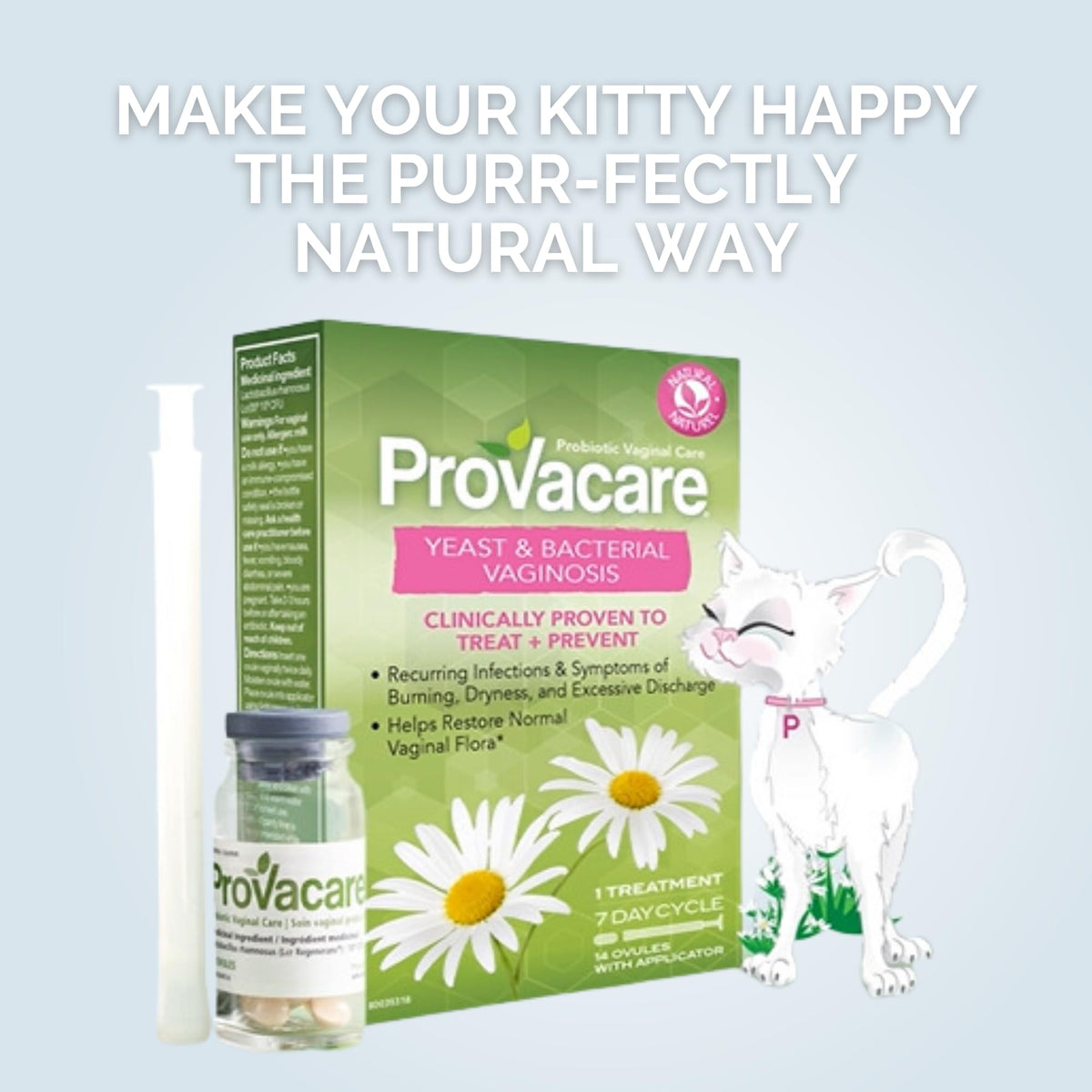 Provacare Probiotic Vaginal Care, Naturally Treats and Prevents Vaginal Yeast and Bacterial Infection for Women, 7-Day Treatment, 14-Count