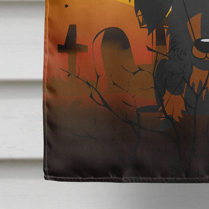 Drapeau de maison en toile Caroline's Treasures BB4393CHF, motif teckel à poil dur Halloween, noir et feu, grande taille, multicolore
