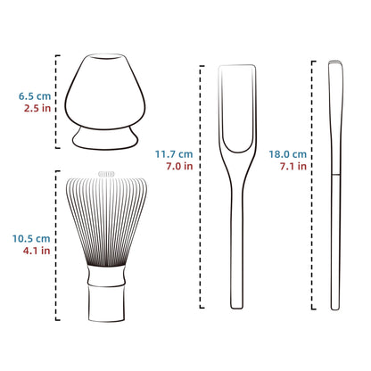 TEANAGOO MA-01 Japanese Matcha Ceremony Accessory, Matcha Whisk (Chasen), Traditional Scoop (Chashaku), Tea Spoon, Whisk Holder, The Perfect Set to Prepare a Traditional Cup of Matcha. - Available at All In One Marketplace Canada