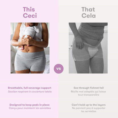 Frida Mom High-Waist Seamless Postpartum Underwear, Regular, 8 Count Gray