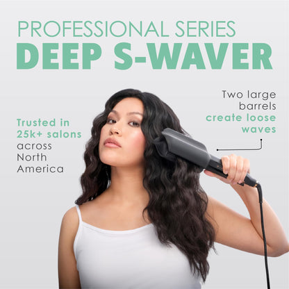 MINT S-Waver Double Barrel Mermaid Hair Waver for Long Hair & Beach Waves