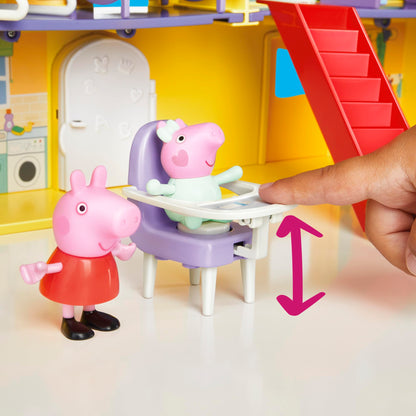 Peppa Pig Peppa's Big Family House Playset with 3 Figures, 11 Accessories, 2025 Version with Baby Evie, Preschool Toys for Girls and Boys 3 and Up