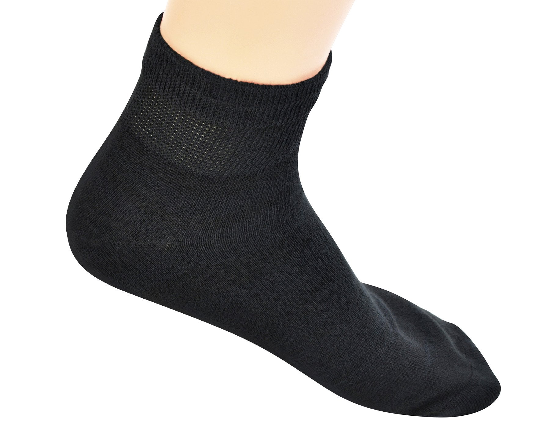 Yomandamor 5 Pairs Mens Bamboo Blend Cotton Ankle Extra-Wide Diabetic Socks with Seamless Toe(Size:10-13)(black) - Available at All In One Marketplace Canada