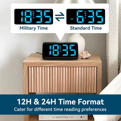 Netzu Loud Alarm Clocks for Bedrooms, Heavy Sleepers Alarm Clock with Dual Alarms, Bold Digits, 5 Dimmers, 4 Volumes, Snooze, Bedside Clock for Deep Sleepers Kids Teens Seniors, Plug in Clock