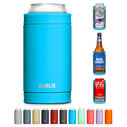 DUALIE 3 in 1 Insulated Can Cooler - Universal Size for 12 oz Cans, Slim Cans, and Bottles - Glacier 🍁 All In One Marketplace Canada