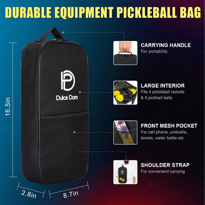 DULCE DOM Pickleball Paddles, USAPA Approved Lightweight Pickle-Ball Set with 4 Premium Balls and Bag, Perfect Raquette Gifts fo Women Men