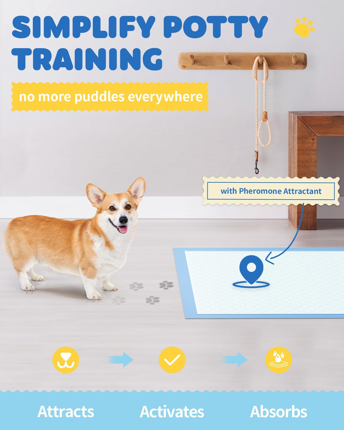 100-Pack X-Large Puppy Pads - 34'' x 28'' Pee Pads for Dogs Potty Training with Leak-Proof Quick-Dry Design, 6-Layer Dog Pee Pads with Extra Large Size