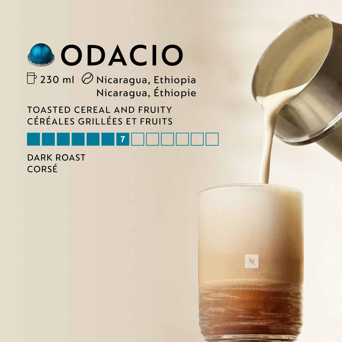 Nespresso Vertuo Odacio Coffee Pods, Medium Roast, Intensity 7, 60 Pods