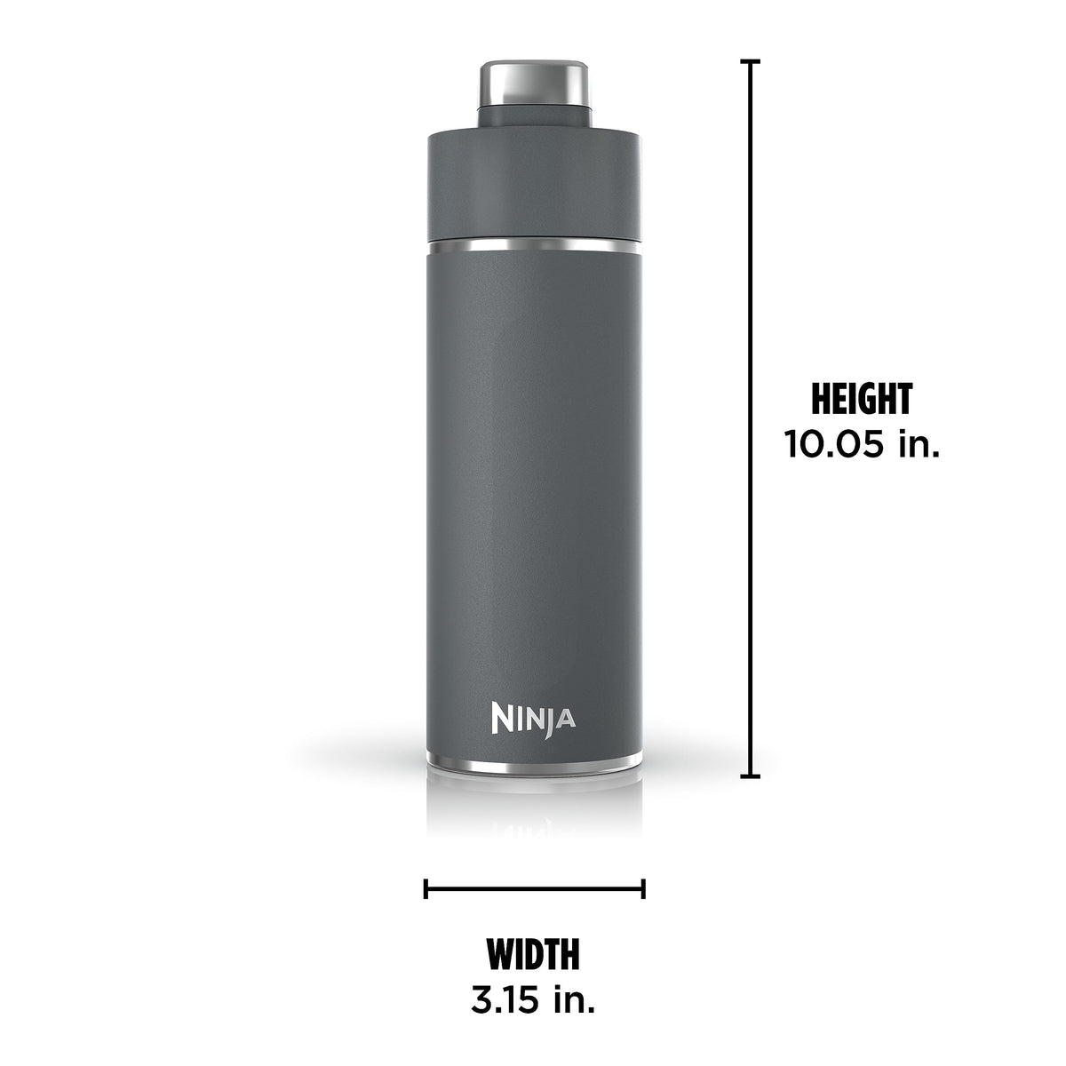 Ninja Thirsti 24oz Travel Bottle for Sparkling Drinks, Fizzier Longer, Leak Proof, 24 Hours Cold, Dishwasher Safe, Insulated Tumbler, Grey, DW2401CGY (Canadian Version)
