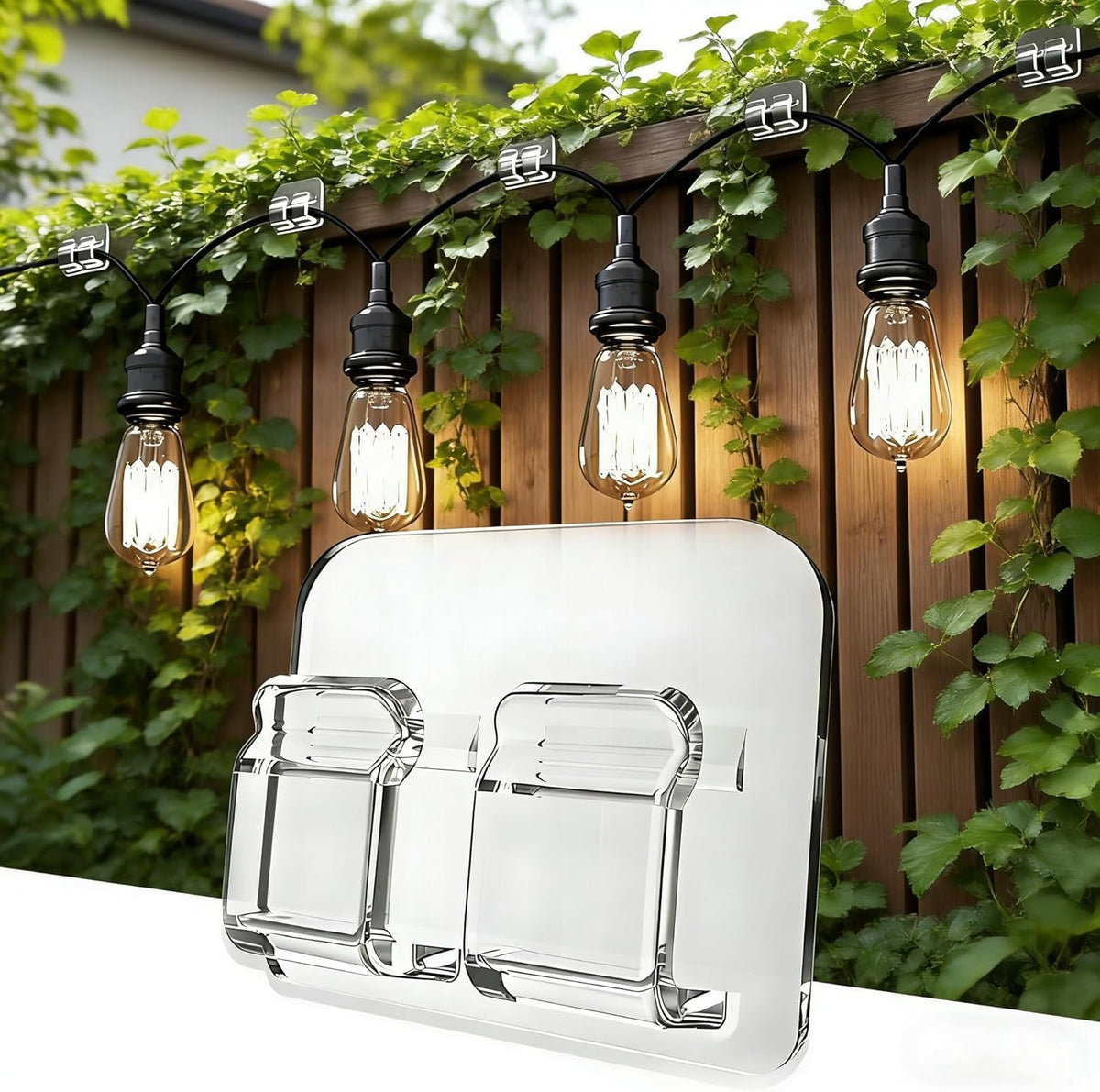 AFFAVON 40Pack Hooks for Outdoor String Lights,Heavy Duty Outdoor Light Clips, Self-Adhesive Weatherproof Wire Holders - Damage-Free Clear Hanging Clips for Christmas, Patio & Home Office 🍁 All In One Marketplace Canada