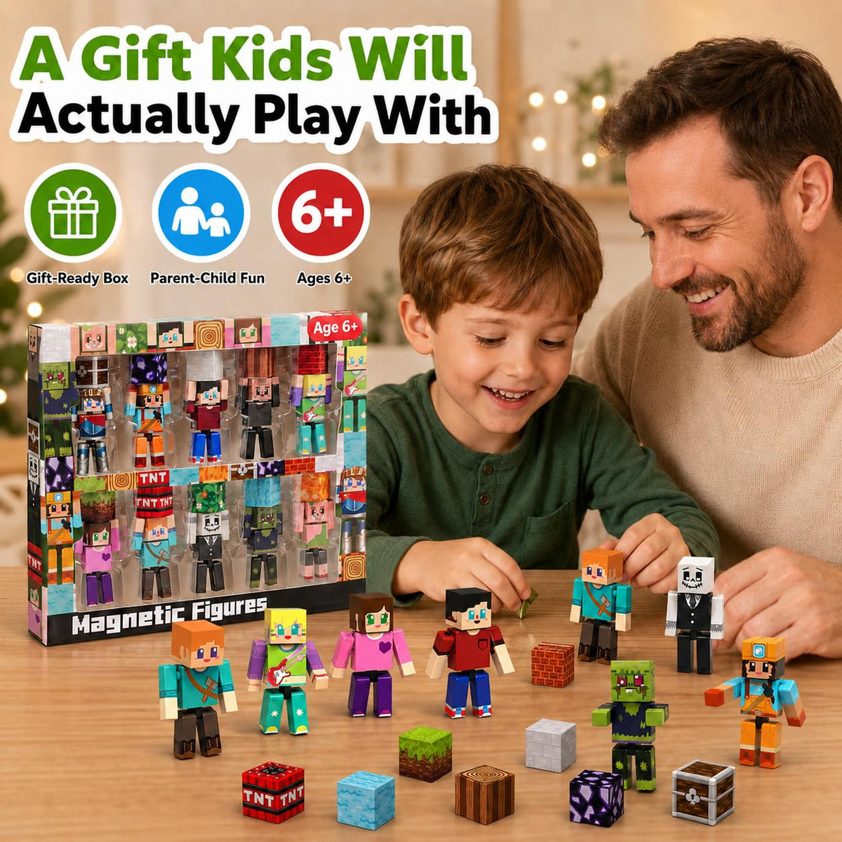 20 PCS Magnetic Action Figures Playset - Magnetic Building Blocks, Magnet Cubes and Rotatable Figures Character Toys for Kids, STEM Toys, Christmas Birthday Gift for 3+ Year Old Boys Girls 🍁 All In One Marketplace Canada
