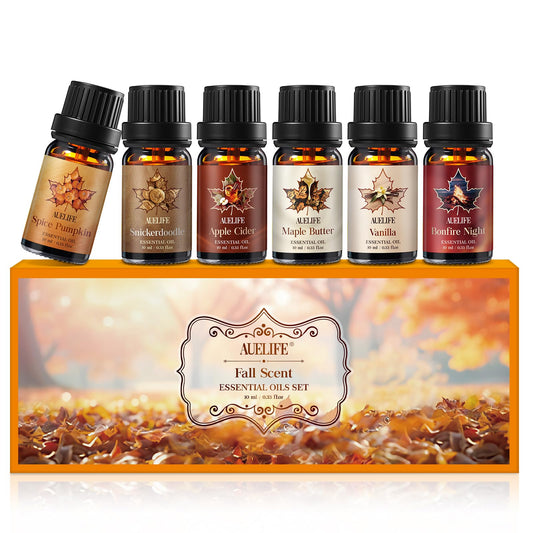 Auelife Fall Essential Oils Set for Diffusers for Home, 6x10ml Fall Scents 🍁 All In One Marketplace Canada