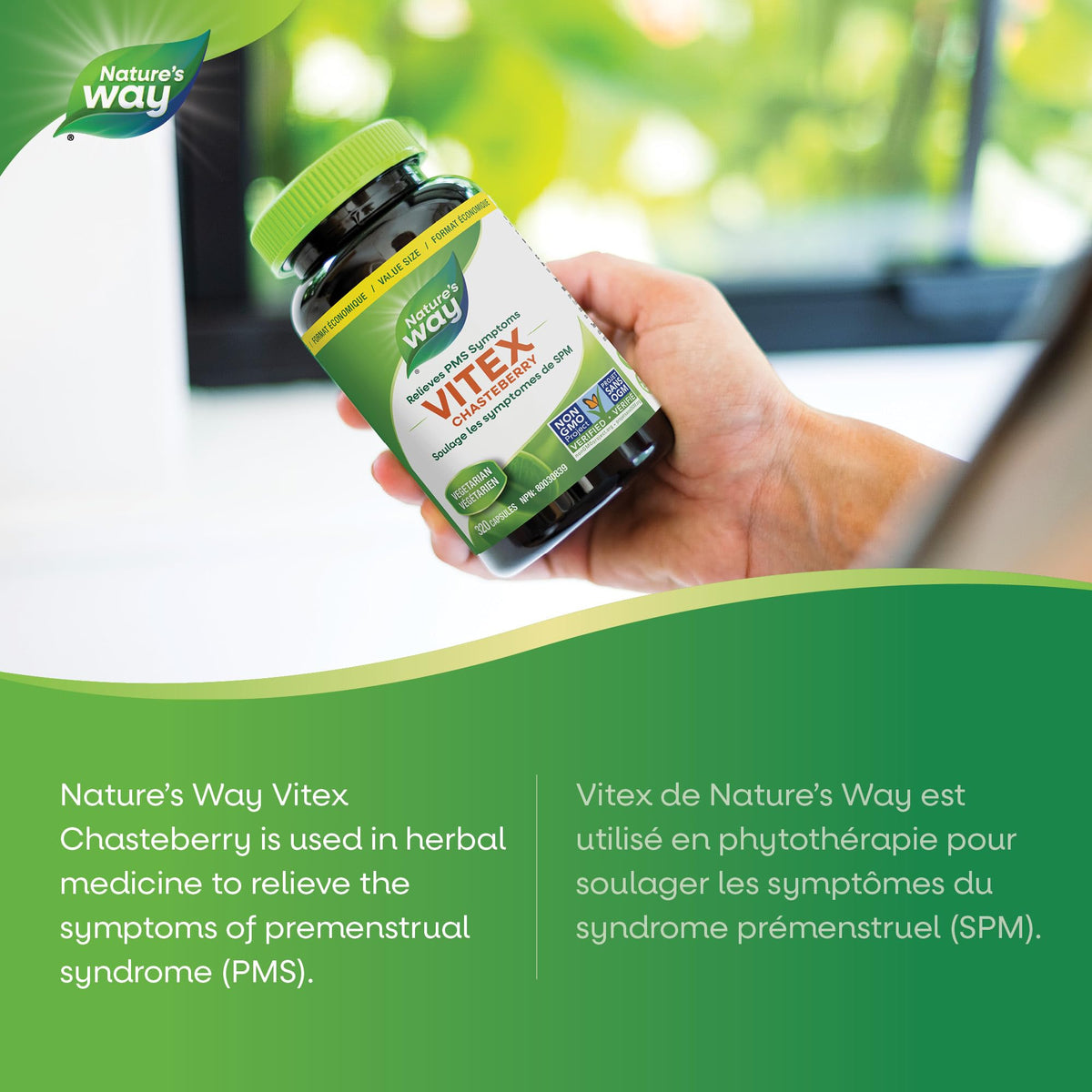 Nature's Way Vitex Chasteberry – Herbal Supplement to Help Relieve PMS Symptoms, Normalize Hormones and Stabilize Menstrual Cycle Irregularities – Non-GMO - 320 Vegetarian Capsules, Value Size