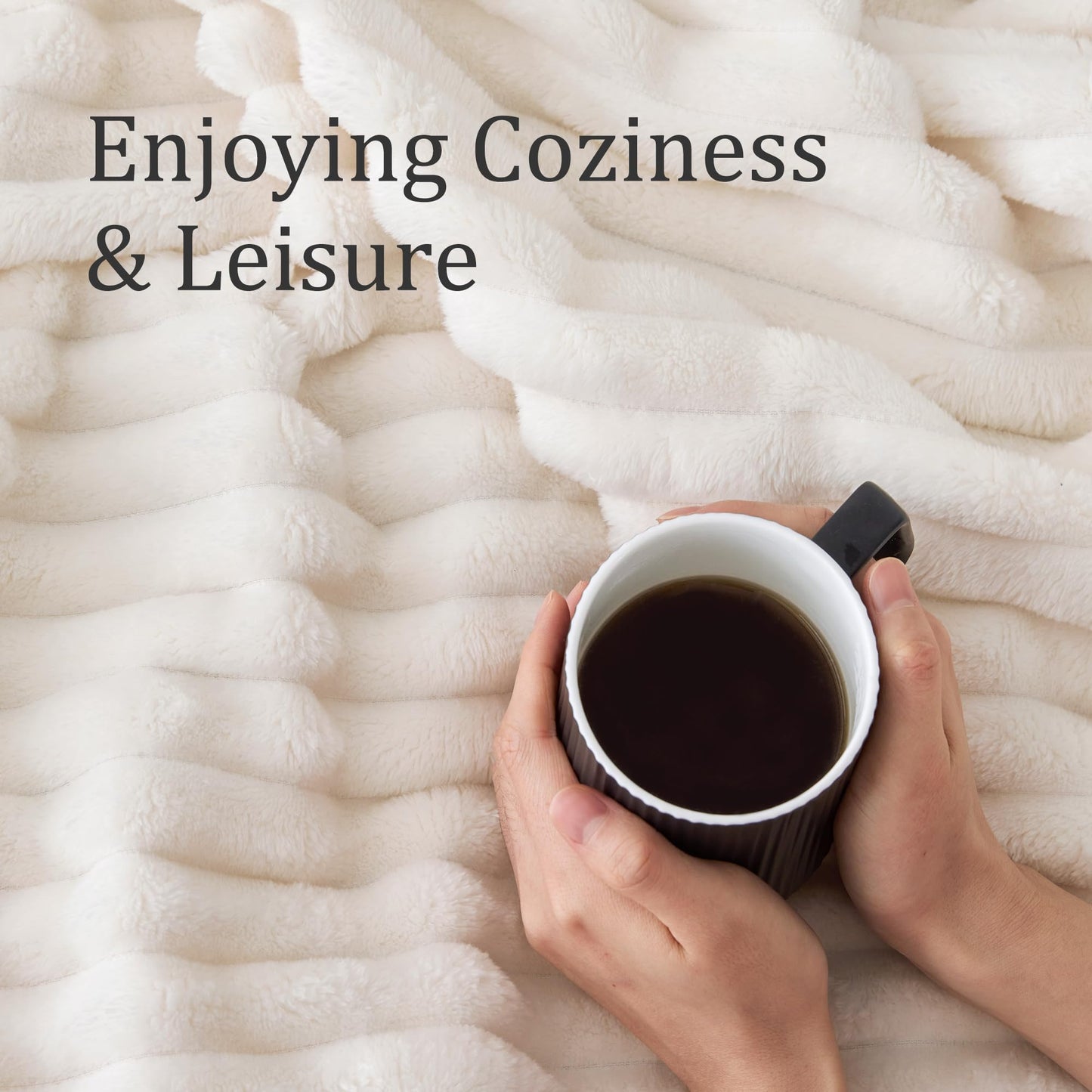 BEDELITE Fuzzy Throw Blankets Room Decor - Soft Cozy Fluffy Fleece Plush Warm Blanket, Cream White for Couch Sofa Bed, Bedroom Living Room Decor, Couverture, Gifts for Women Men Friends, 50"x60"