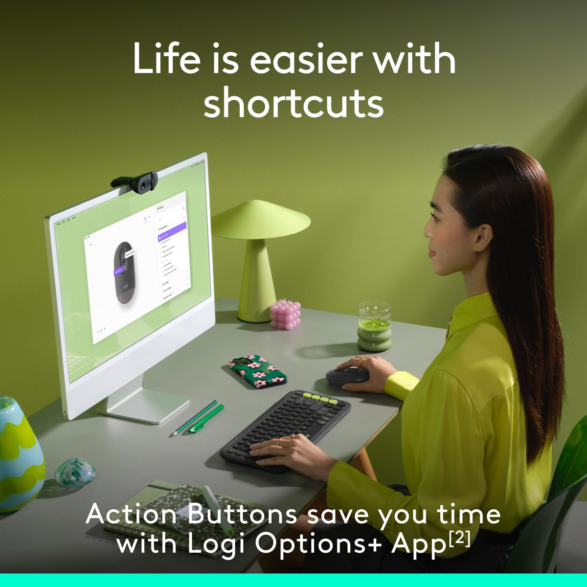 Logitech POP Mouse, Compact and Portable Wireless Bluetooth - Graphite