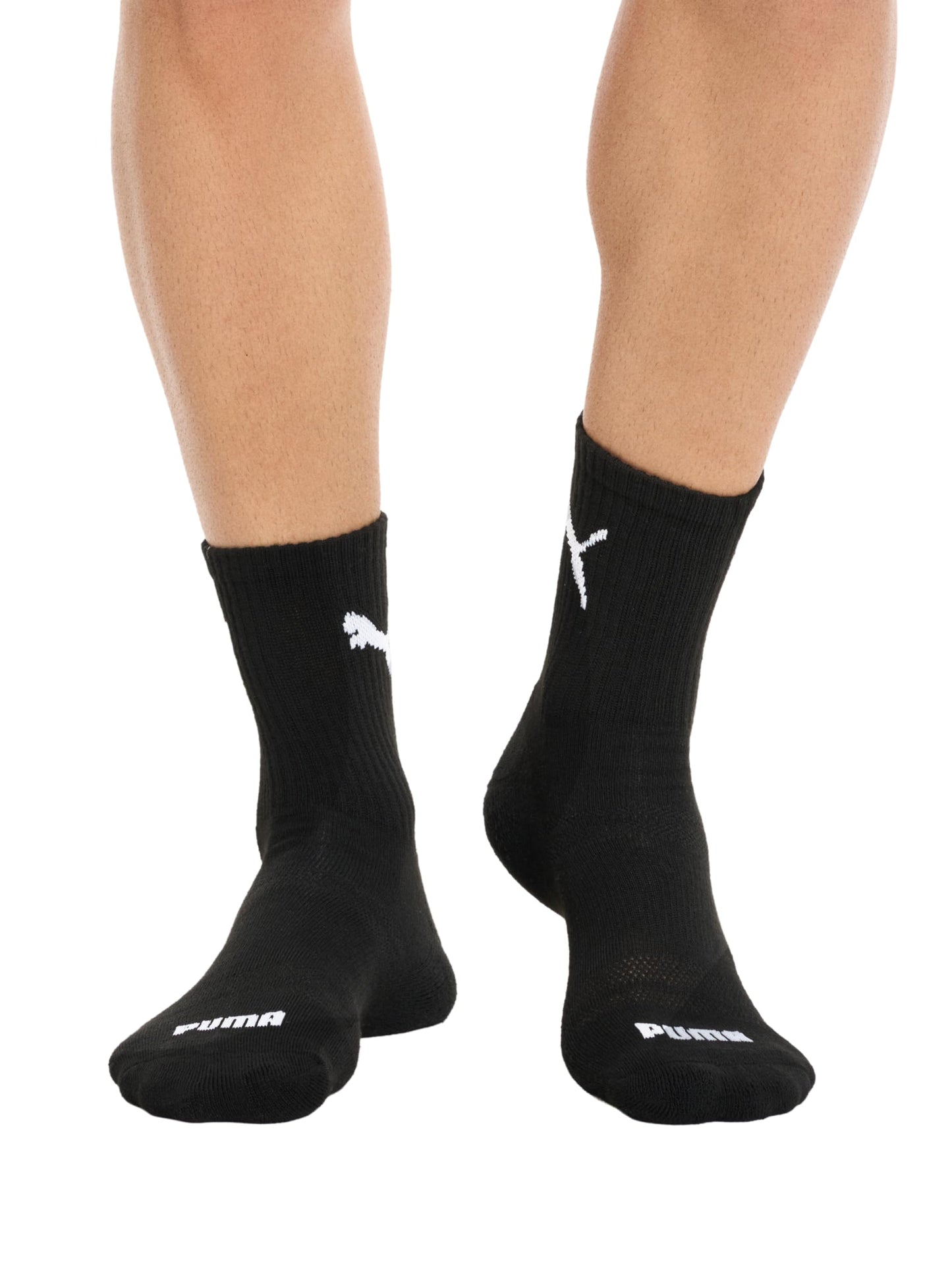 PUMA Men's 8 Pack Athletic Cushioned High Quarter Crew Socks, Black/White, 10-13 PUMA