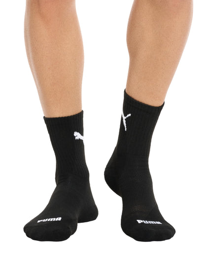 PUMA Men's 8 Pack Athletic Cushioned High Quarter Crew Socks, Black/White, 10-13 PUMA