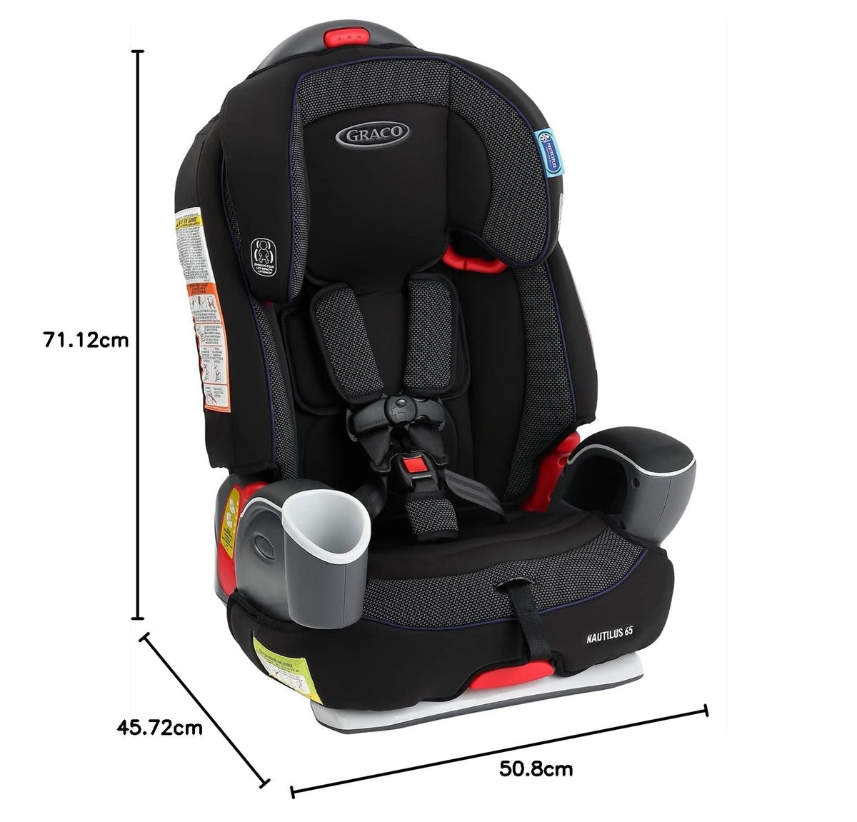 Graco Nautilus 65 3-in-1 Harness Booster, Toddler to Big Kid Car Seat from 10-45 kg (22-100lb), Harness/Highback/Backless Booster, Chanson