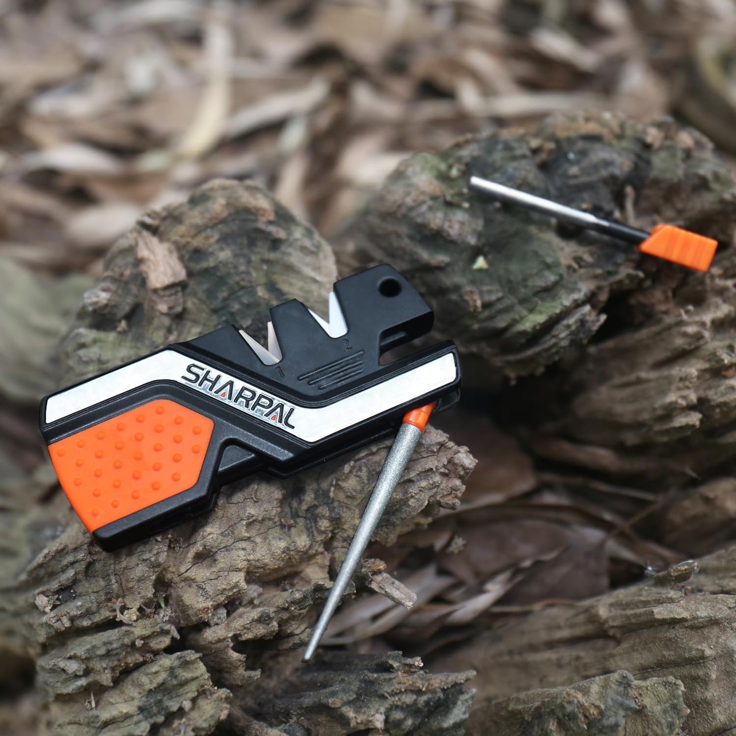 SHARPAL 101N 6-in-1 Pocket Knife Sharpener & Survival Tool, with Fire Starter, Whistle & Diamond Sharpening Rod, Quickly Repair, Restore and Hone Straight and Serrated Blade