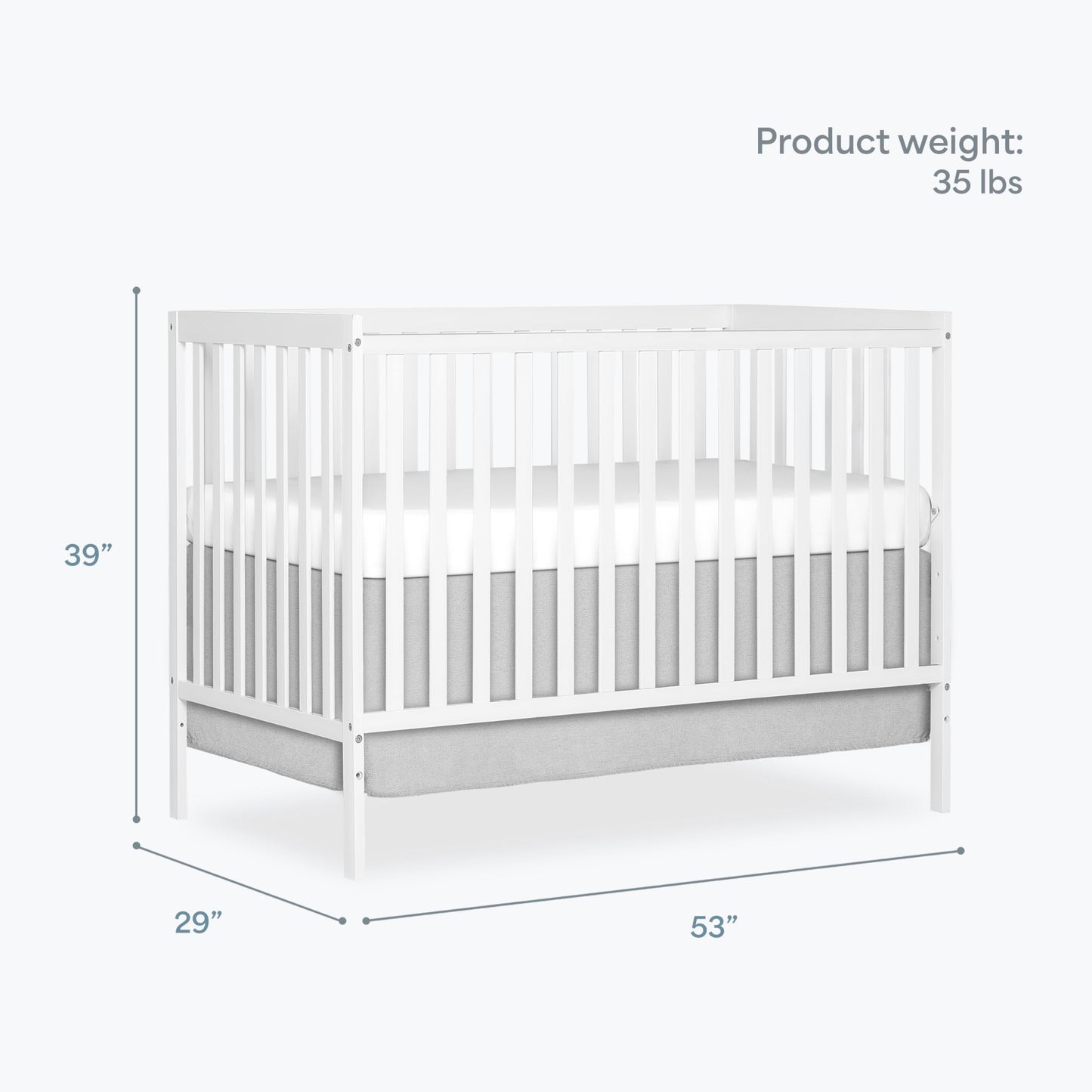 Dream On Me Synergy 5-in-1 Convertible Crib in White, Greenguard Gold Certified, BSA Certified, 3 Mattress Height Settings, Classic Nursery Furniture 🍁 All In One Marketplace Canada