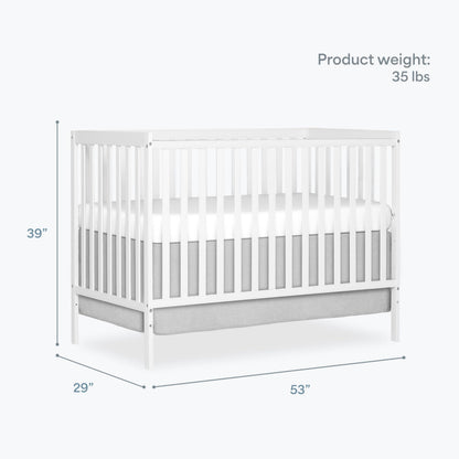 Dream On Me Synergy 5-in-1 Convertible Crib in White, Greenguard Gold Certified, BSA Certified, 3 Mattress Height Settings, Classic Nursery Furniture 🍁 All In One Marketplace Canada