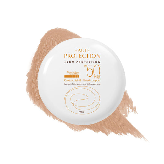 Eau Thermale Avène High Protection Beige Tinted Compact, Broad Spectrum SPF 50+, UVA/UVB Blue Light Protection, Water Resistant, Non-Greasy, 10 g - Available at All In One Marketplace Canada
