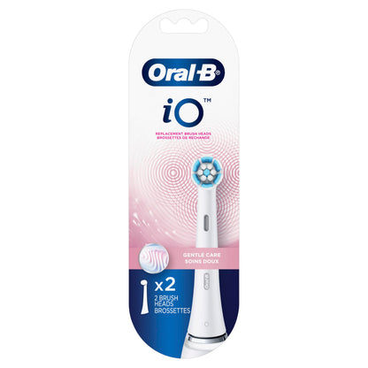 Oral-B iO Gentle Care Replacement Heads, Electric Toothbrush Brush Heads, White, 2 Count