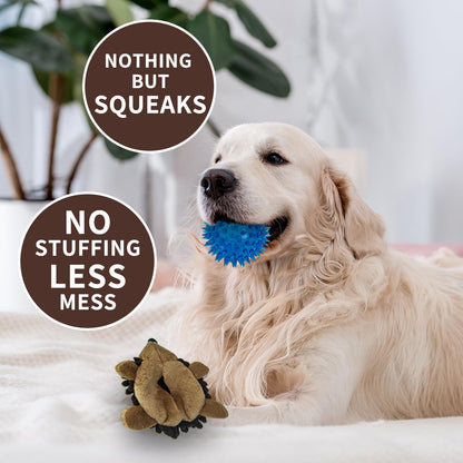 2-in-1 No-Stuffing Hedgehog Dog Toys 3 PCS, Squeaky Ball for Throwing Play 🍁 All In One Marketplace Canada