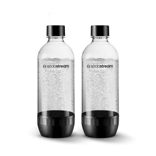 Sodastream 1L Classic Black Bottles Twin Pack - Dishwasher Safe - Available at All In One Marketplace Canada