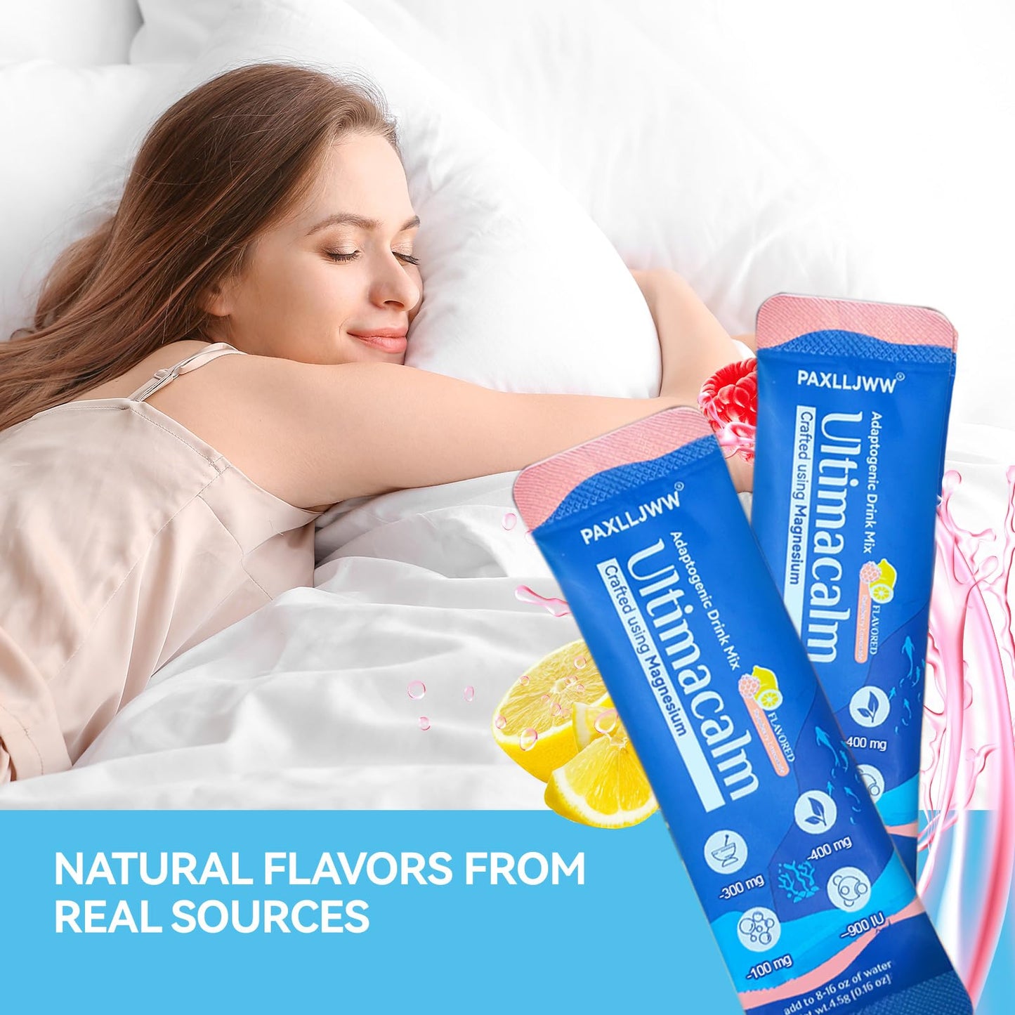 Ultimacalm Super Drink Packets – Sugar-Free Raspberry Lemonade Electrolytes, 30 Sticks