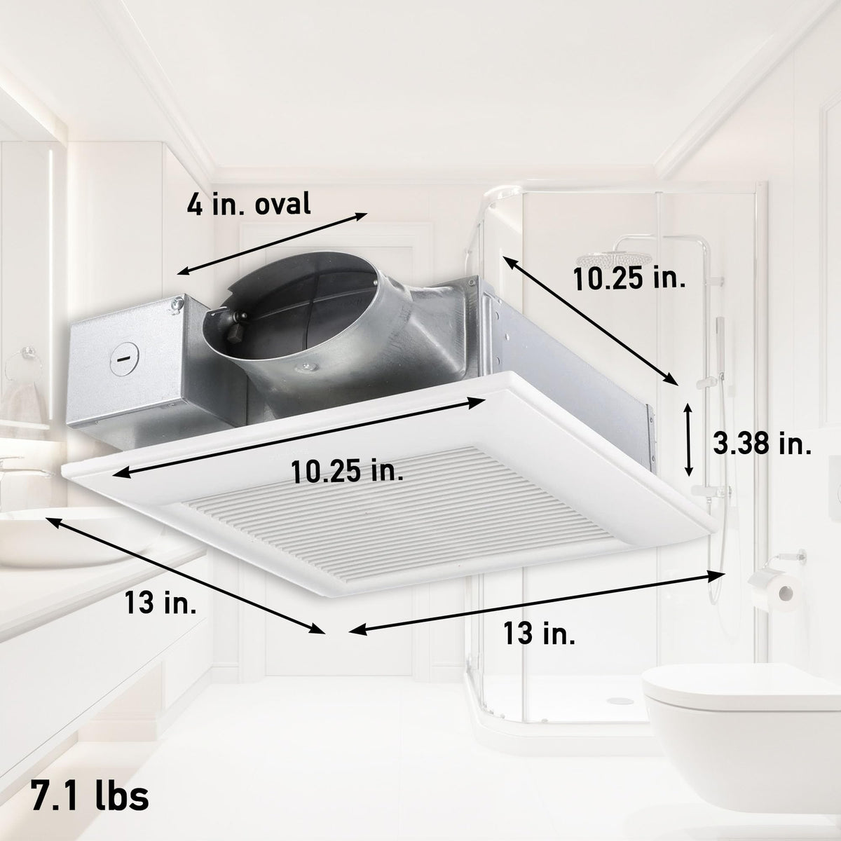 Panasonic FV-0510VS1 WhisperValue DC Ventilation Fan, 50-80-100 CFM , White