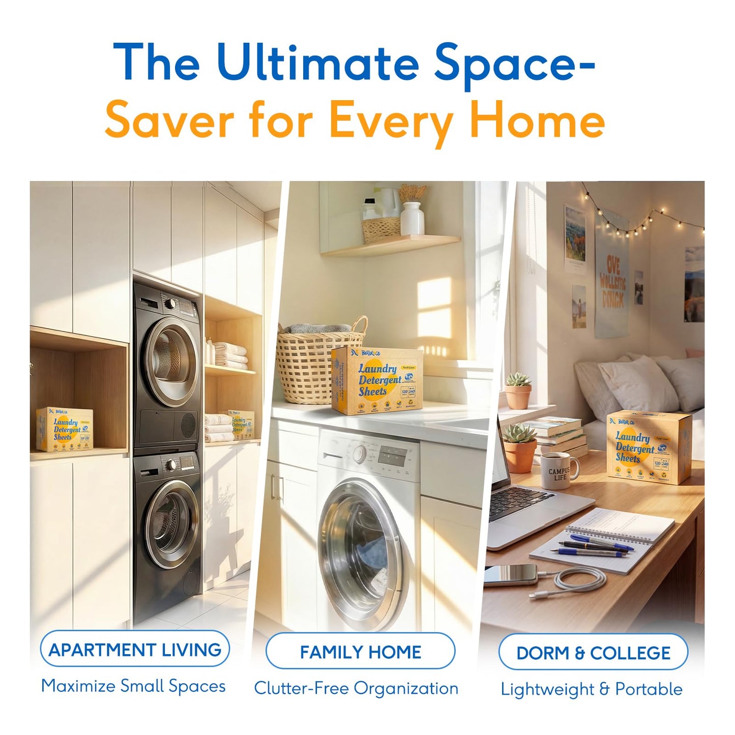 Laundry Detergent Sheets (240 Loads) - Space-Saving, Hypoallergenic,Travel-Friendly,Deep Cleaning, Fresh Linen Scent, Plastic-Free, Eco-Conscious, Paraben-Free, No Mess, Fast Dissolve - Available at All In One Marketplace Canada